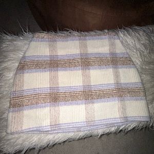 Ivory Multi Plaid Mini Skirt